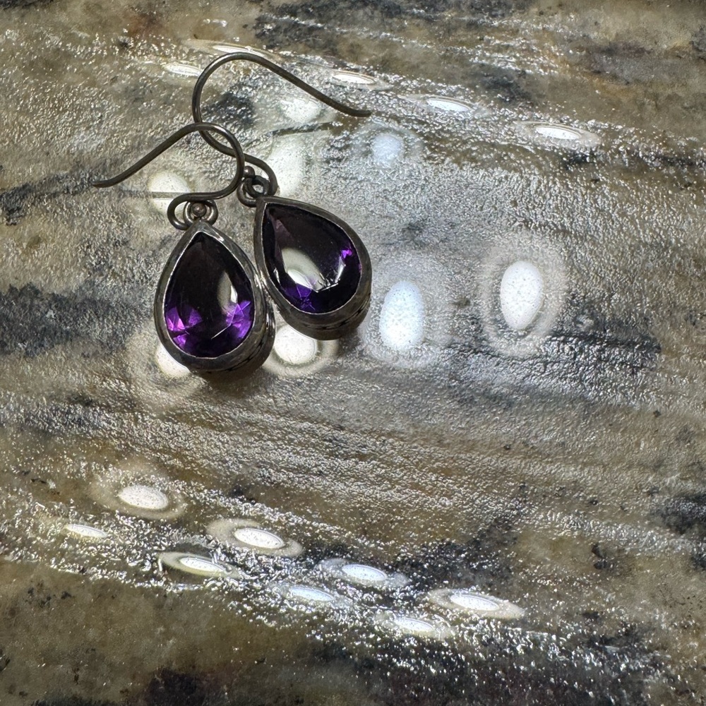 Elegant Purple Teardrop Earrings